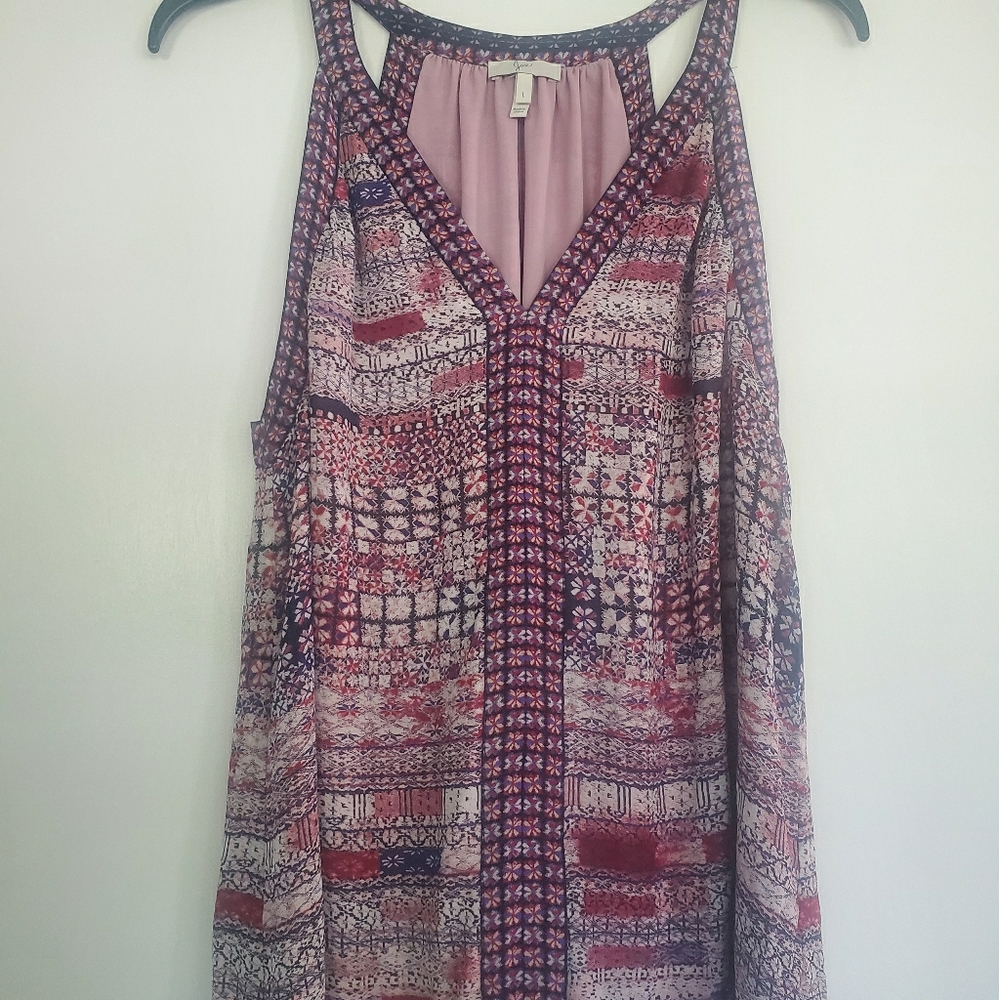 Joie red/navy patchwork tank